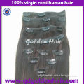 Unprocessed Virgin Human Hair Brazilian Straight Hair Clip In Extensionsion